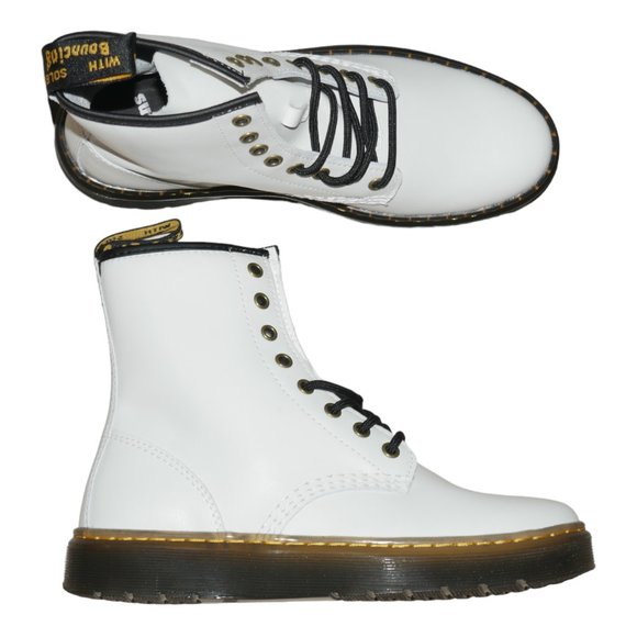 Dr. Martens Zavala Leather Combat Boots Women's Size 9 Men's Size 8 NEW - Picture 1 of 9